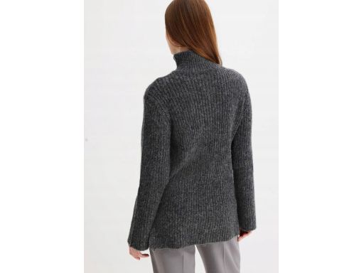 B.P.C sweter antracytowy z zamkiem i domieszką wełny r.44/46