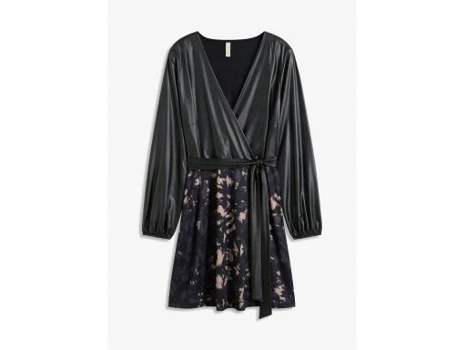 B.P.C sukienka 2w1 z eko skóry z nadrukiem na spódnicy ^36/38