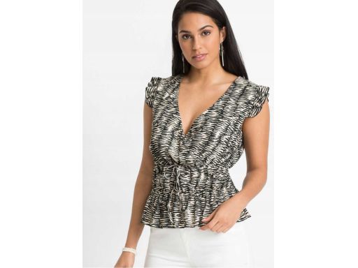 B.P.C bluzka damska kopertowa we wzorek 40/42.