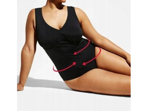 B.P.C modelujący kostium kąpielowy shape czarny z paskami na plecach r
