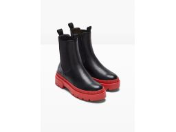 B.P.C botki eko skóra czarno-czerwone r.38