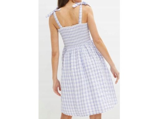 B.P.C sukienka letnia z wiązanymi ramiączkami w kratkę ^40