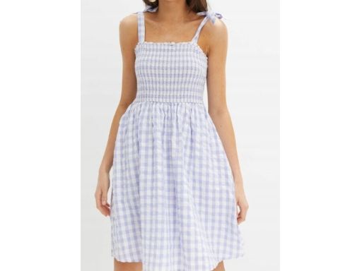 B.P.C sukienka letnia z wiązanymi ramiączkami w kratkę ^40