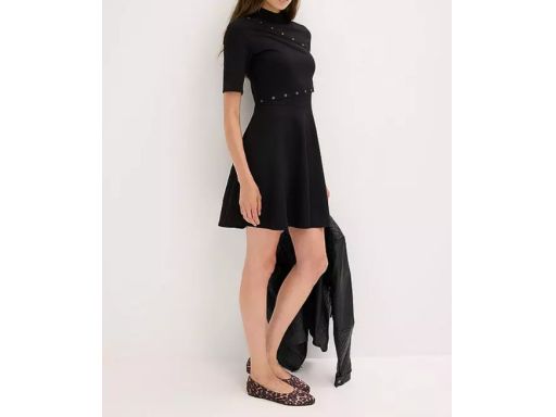 B.P.C czarna sukienka z wiskozy z dżetami 36.