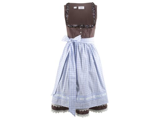 B.P.C. sukienka ludowa brązowo - niebieska ^52