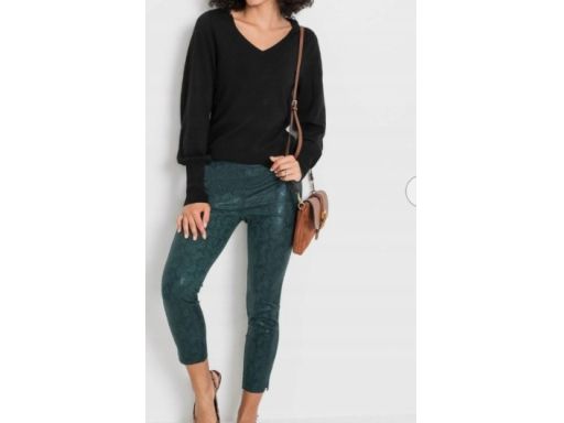 B.P.C bluzka dzianinowa ciemno szara z bufiastymi rękawami ^32/34