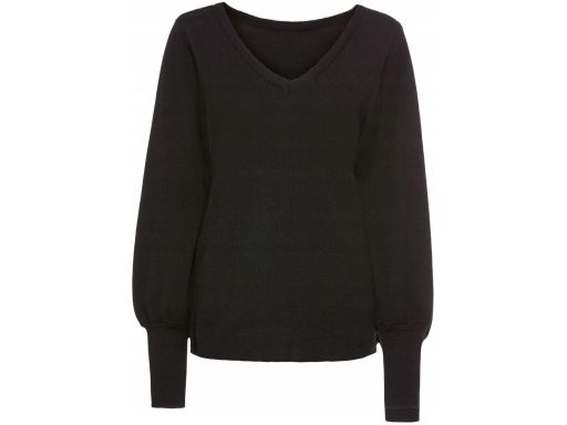 B.P.C bluzka dzianinowa ciemno szara z bufiastymi rękawami ^32/34