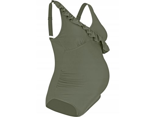 B.P.C kostium kąpielowy khaki z falbanami ciążowy r.46