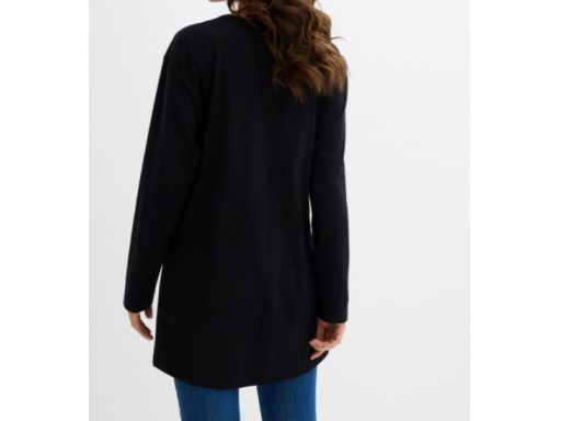 B.P.C czarna bluzka ciążowa bawełniana długi rękaw z rozcięciami 36/38