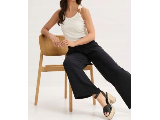 B.P.C top ecru prążkowany z klamrą ^48/50