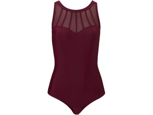 B.P.C. kostium kąpielowy modelujący bordowy z siateczką r.42