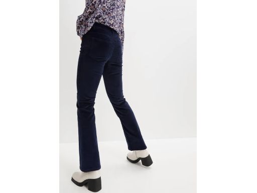 B.P.C spodnie sztruksowe elastyczne granatowe bootcut 48.
