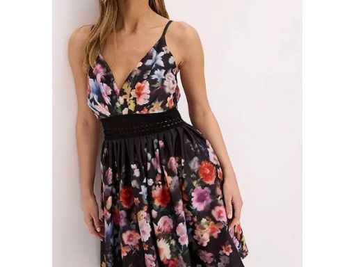 B.P.C sukienka w kwiaty z koronką 44/46.