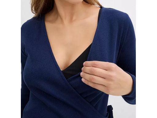 B.P.C sukienka ciążowa i do karmienia granatowa kopertowa 48/50 .