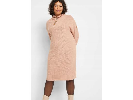 B.P.C sukienka dzianinowa ze stójką midi różowa ^40/42