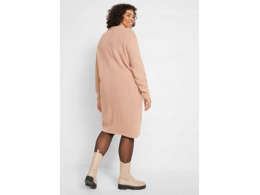 B.P.C sukienka dzianinowa ze stójką midi różowa ^40/42