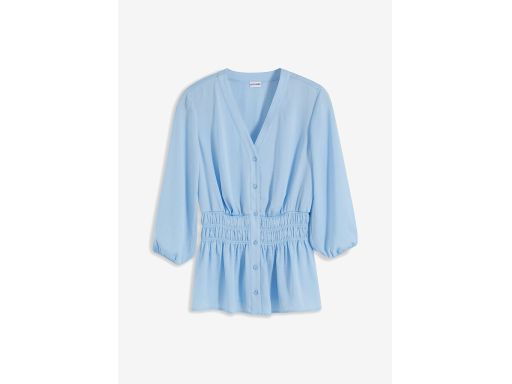 B.P.C bluzka satynowa niebieska z baskinką r.48