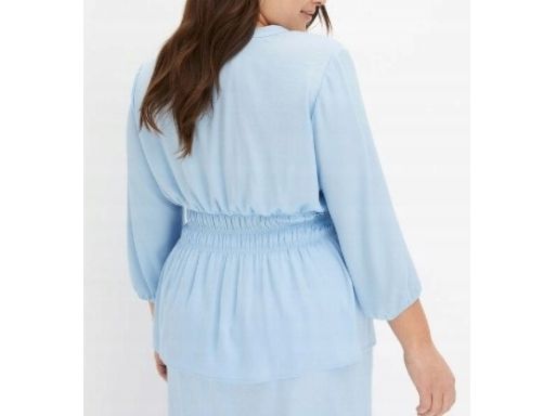B.P.C bluzka satynowa niebieska z baskinką r.48