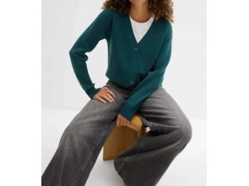 B.P.C sweter rozpinany w serek morski r.40/42