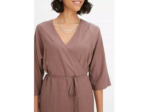 B.P.C sukienka midi kopertowa brązowa r.40