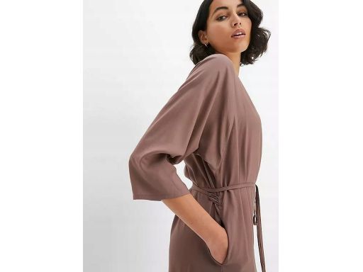 B.P.C sukienka midi kopertowa brązowa r.40