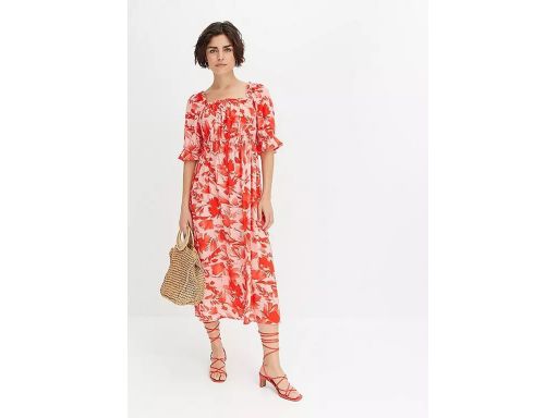 B.P.C sukienka różowa w czerwone kwiaty ^44