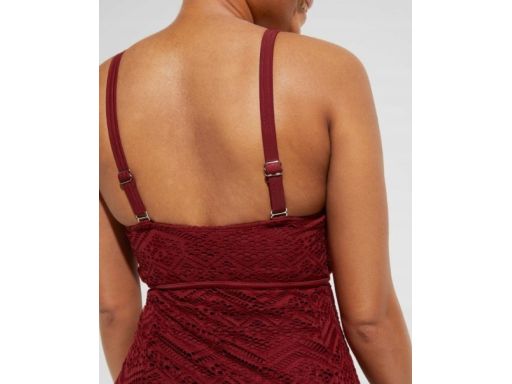 B.P.C bordowa sukienka kąpielowa ażurowa ^42