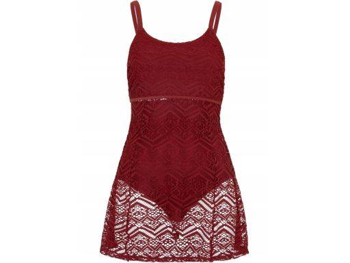 B.P.C bordowa sukienka kąpielowa ażurowa ^42