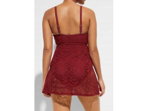 B.P.C bordowa sukienka kąpielowa ażurowa ^42