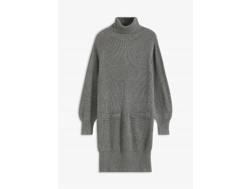 B.P.C sukienka dzianinowa szara z perełkami r.44/46