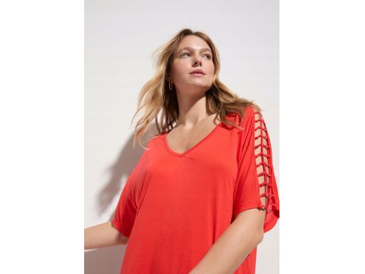 B.P.C plażowa tunika czerwona z wycięciami r.36/38