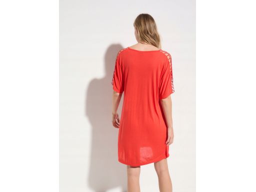 B.P.C plażowa tunika czerwona z wycięciami r.36/38
