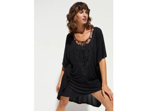 B.P.C sukienka tunika plażowa czarna z koronką ^36/38