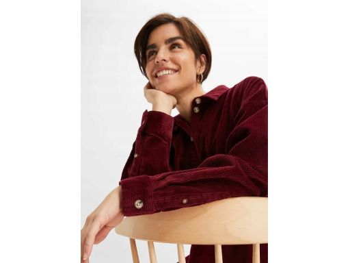 B.P.C sztruksowa sukienka bordowa czerwień klonowa 50.