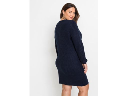 B.P.C sukienka dzianinowa granatowa ze złotym suwakiem ^40/42