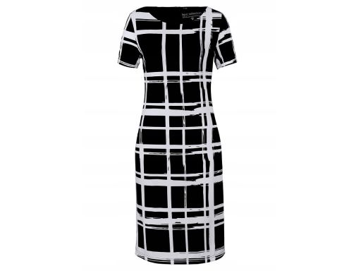 B.P.C sukienka shirtowa w kratę czarno-biała r.40/42