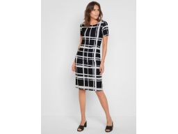 B.P.C sukienka shirtowa w kratę czarno-biała r.40/42