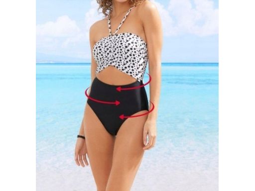 B.P.C kostium jednoczęściowy z nadrukiem oraz wycięciem r.40