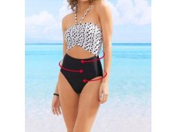 B.P.C kostium jednoczęściowy z nadrukiem oraz wycięciem r.40