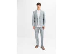 B.P.C garnitur męski 2-częściowy szary lniany ^62