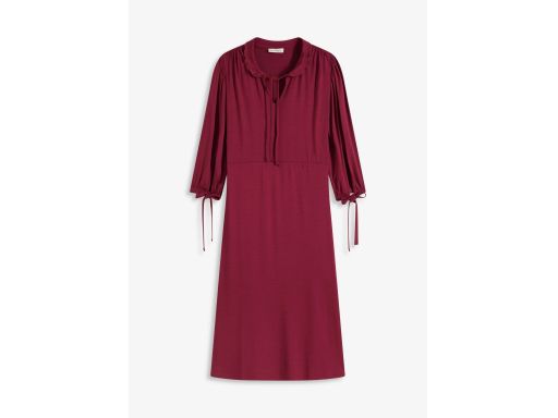 B.P.C sukienka midi dzersejowa bordowa z wiązaniami r.48/50
