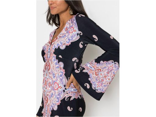 B.P.C czarna sukienka w kolorowe wzory ^40/42