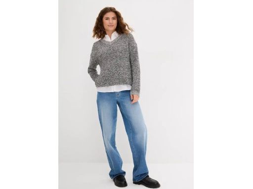 B.P.C sweter melanż dekolt w serek 52/54.