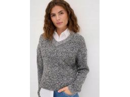 B.P.C sweter melanż dekolt w serek 52/54.