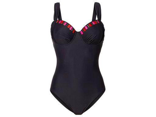 B.P.C czarny kostium silnie modelujący z ozdobnymi kamieniami r.48 (95