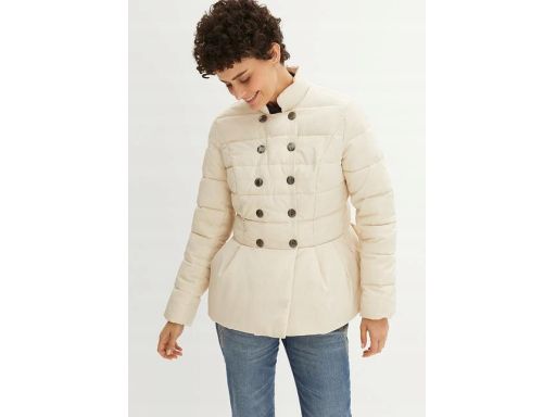 B.P.C kurtka pikowana jasny beż z baskinką r.46