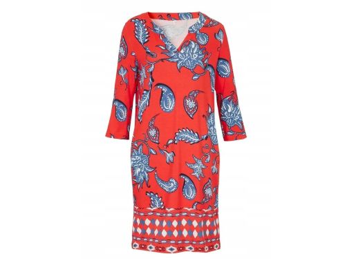 B.P.C sukienka shirtowa czerwona we wzory 40/42.