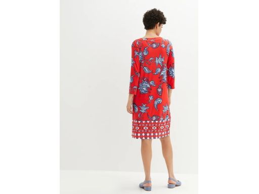 B.P.C sukienka shirtowa czerwona we wzory 40/42.