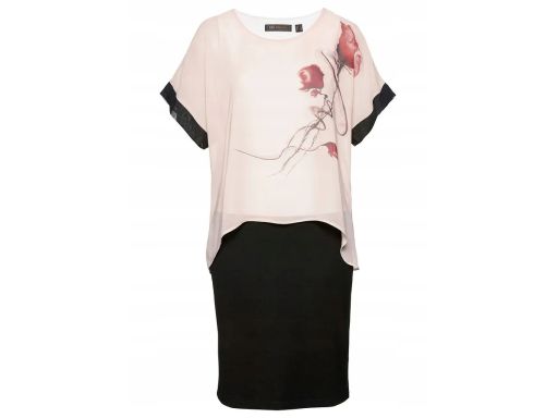 B.P.C sukienka z szyfonem we wzory r.38