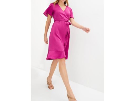 B.P.C kopertowa sukienka satynowa fioletowa 38.